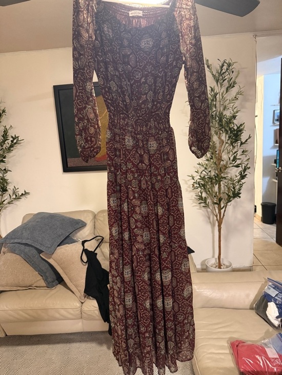 Abercrombie & Fitch Dresses & Skirts - Abercrombie & Fitch Maroon Paisley Maxi Dress